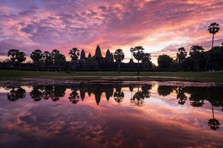 Sunrise at Angkor Wat on a Siem Reap Angkor Wat Sunrise at the southern reflection pond Tour by Connect Cambodia
