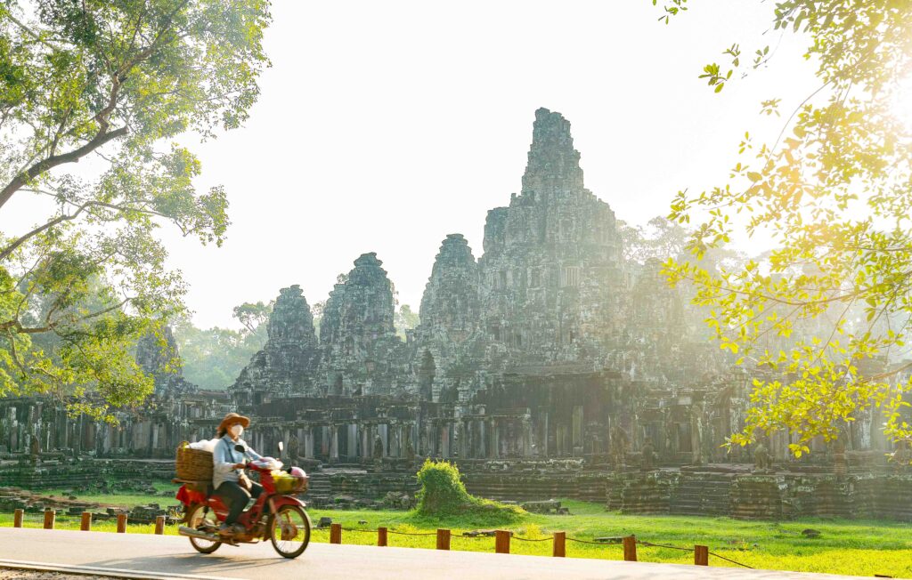Bayon Temple in Siem Reap seen in the early morning