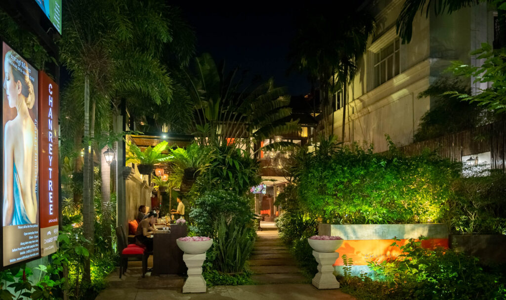 Atmosphere at recommended restaurant, Chanrey Tree, In Wat Bo in Siem Reap