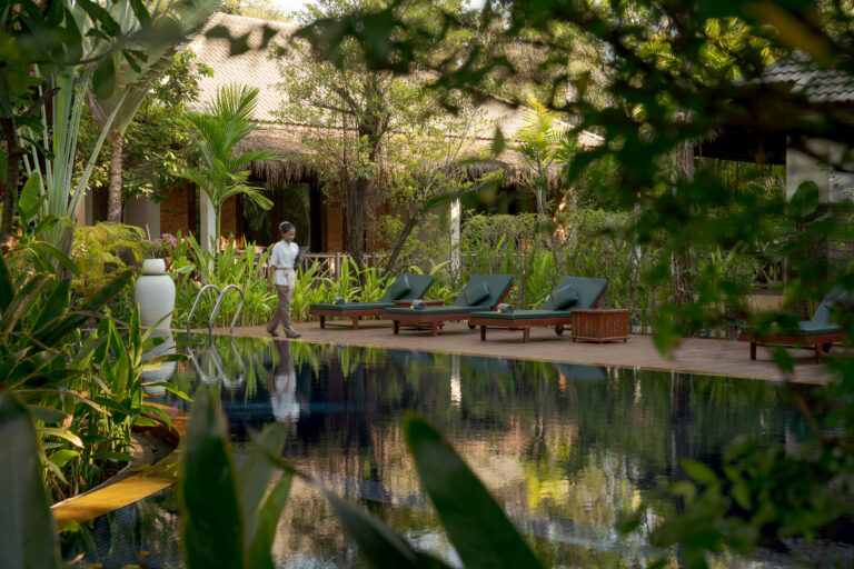 la riviere riverside boutique hotel pool in siem reap