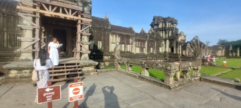 Angkor Wat West Gatehouse showing the stone ledge used as a quiet sunrise viewing spot