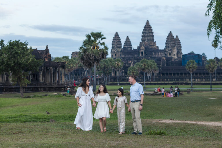 Family at angkor wat