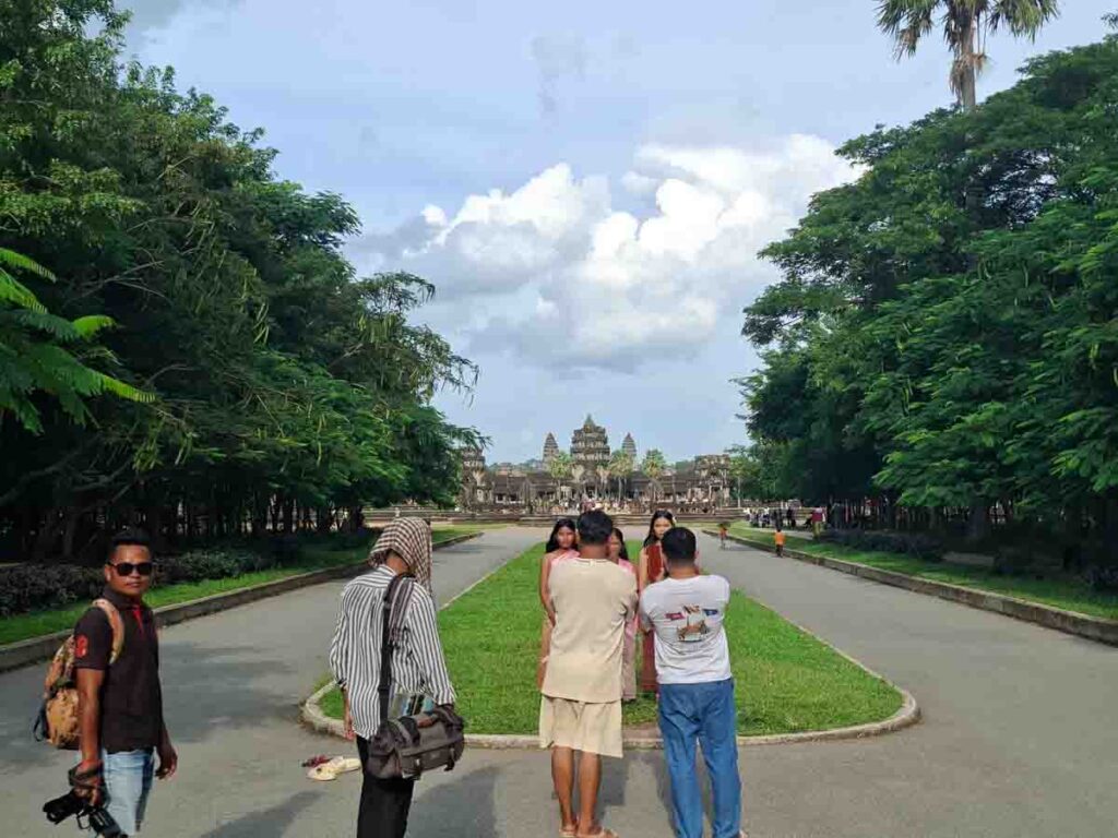 The approach to the Angkor Wat Main Entrance
