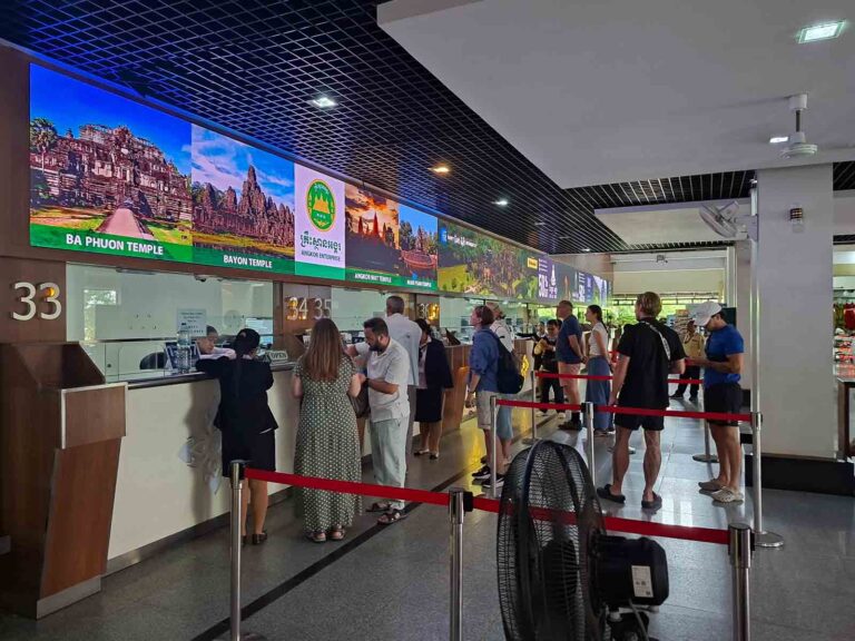 Main in person ticket counter at the Angkor Enterprise main ticket Office for Angkor Wat tickets