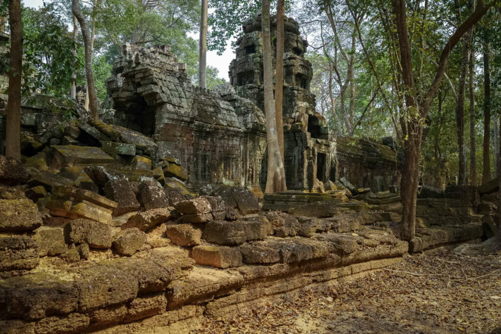 Ta Nei temple ruins surrounded by dense forest in Angkor Archaeological Park