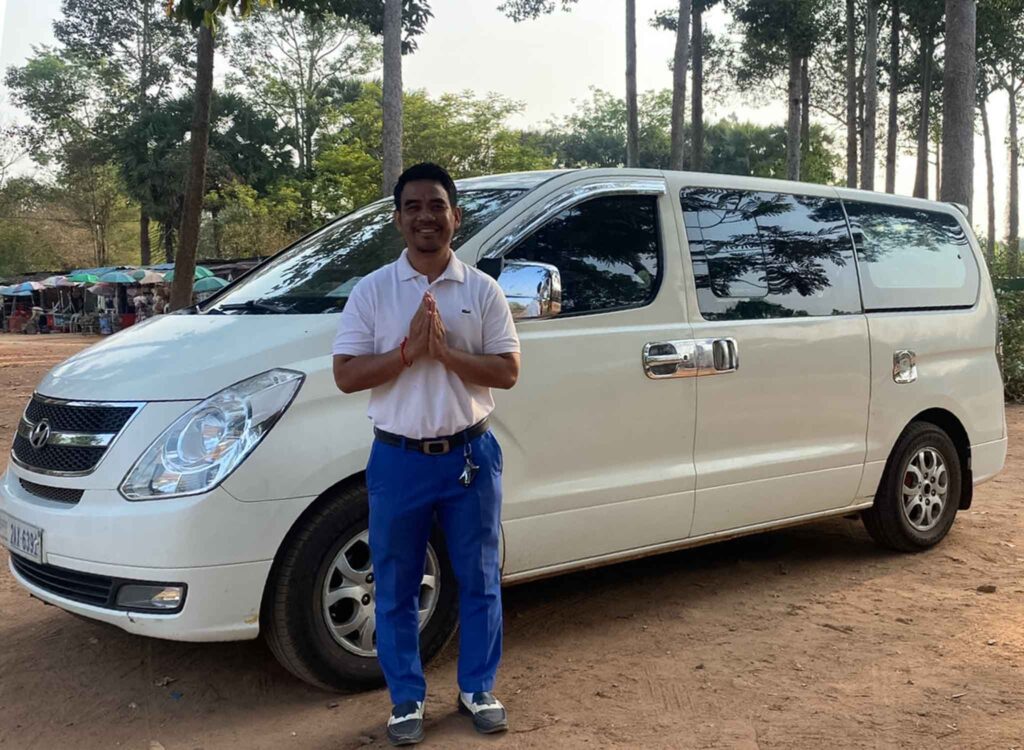 Driver with car in Angkor